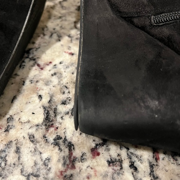 Stuart Weitzman black suede wedge booties, size 8 - Picture 6 of 8